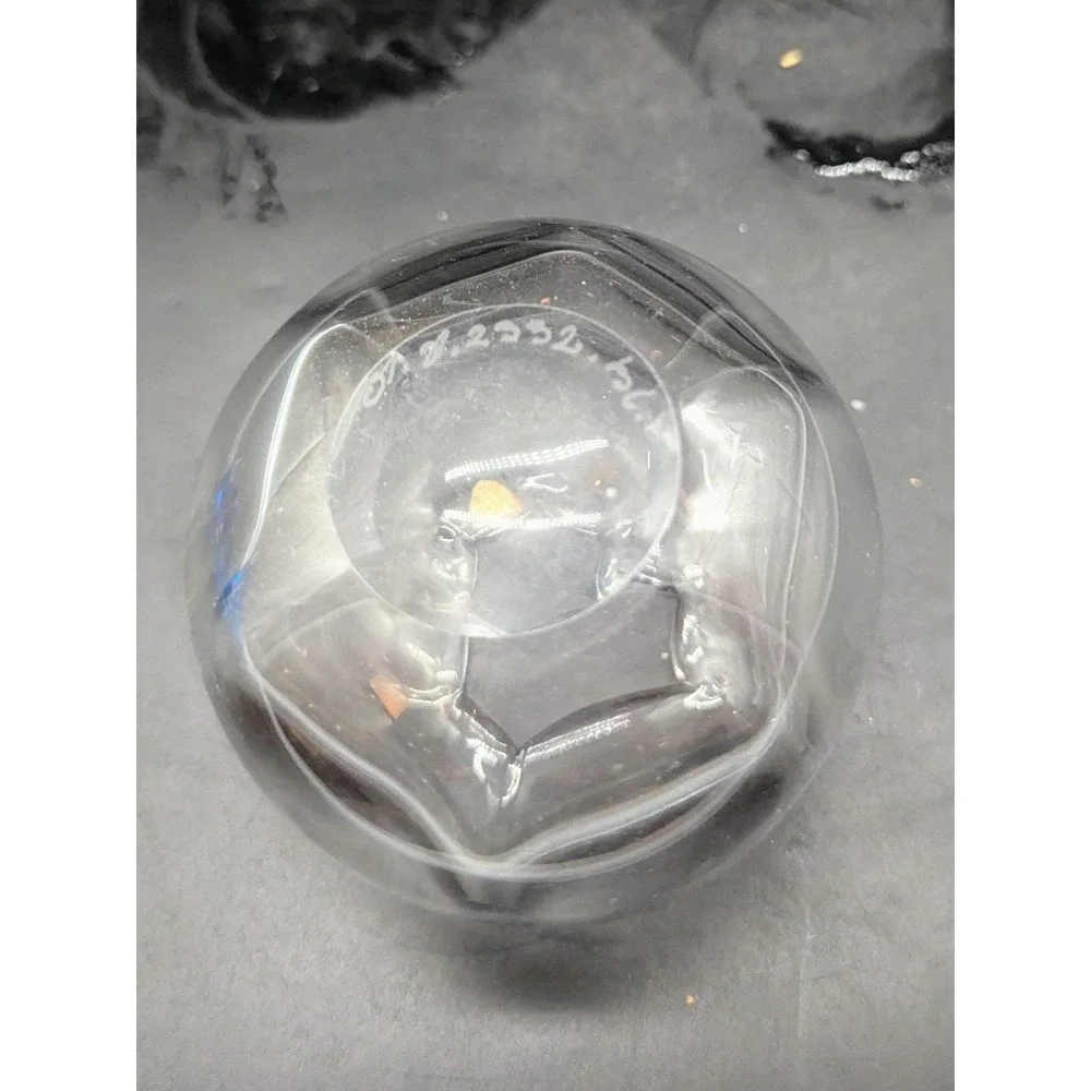 Orrefors Sweden Art Glass Corona Bowl Lars Hellsten Modernist Etched Goose 5.5